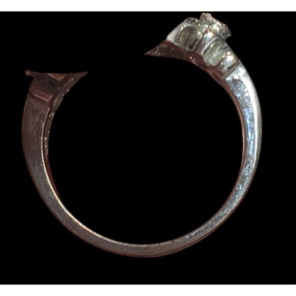 Gothic Art Deco Black Gemmed And Marcasite Ring Size 7 1/4 - Picture 12 of 13